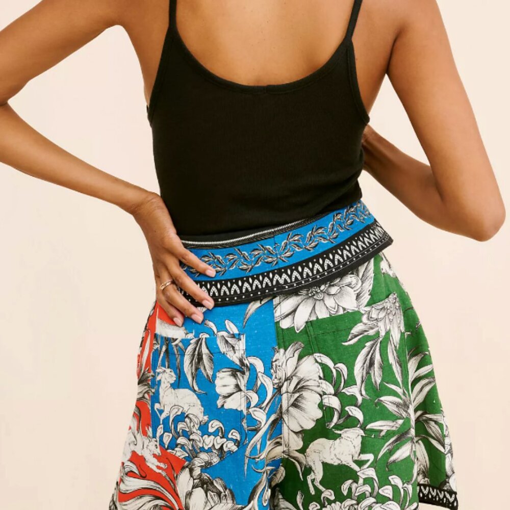 Agua Bendita Multicolor Floral High Waist Shorts - Picture 2 of 5